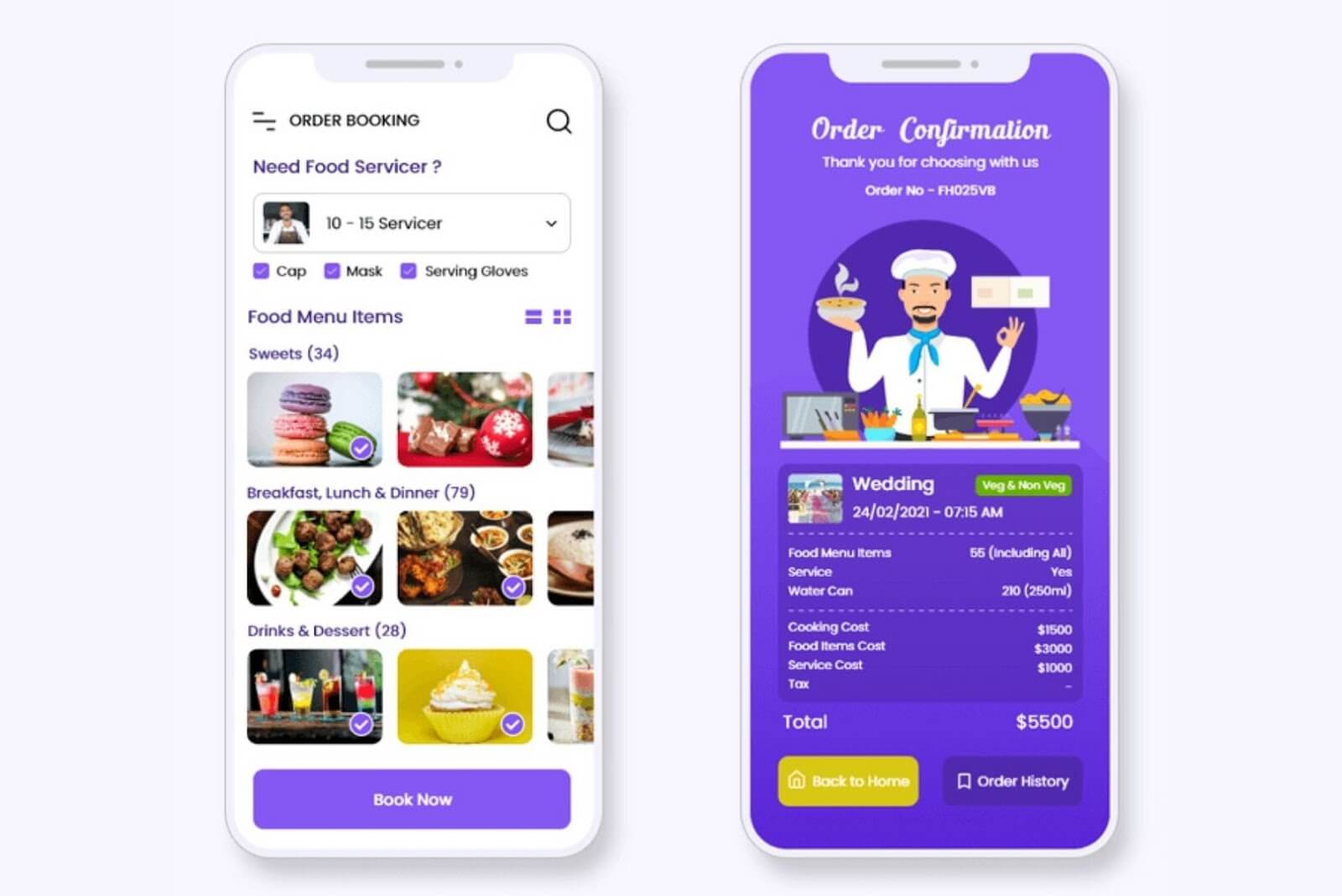 Catering booking services app