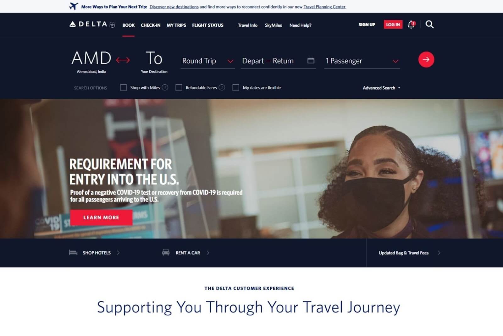 Delta web app built in angular