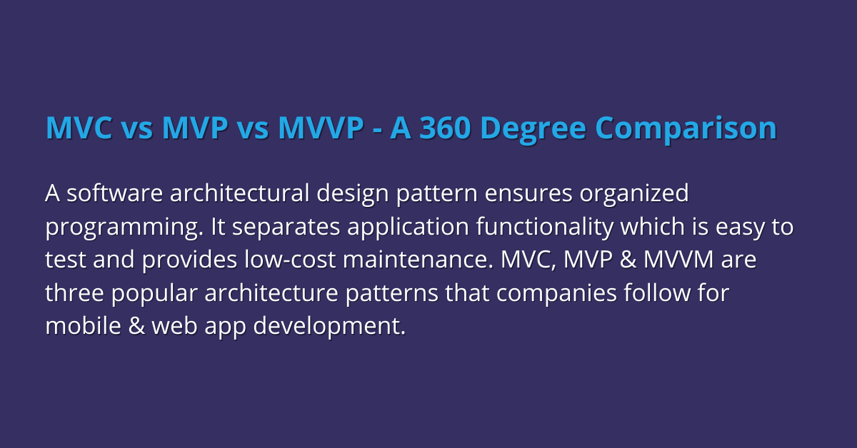 mvvm vs mvp vs mvc