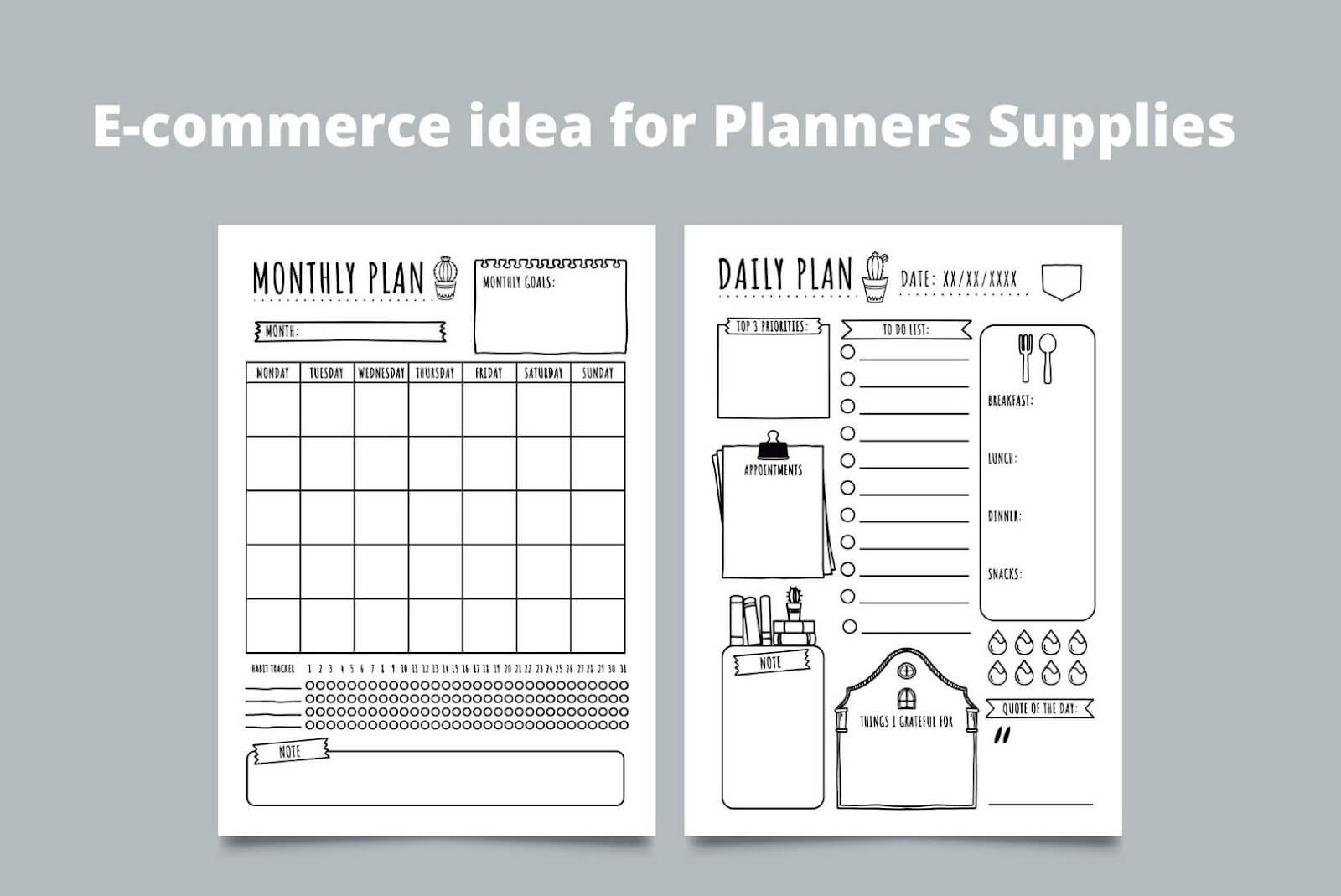 E-commerce ideas for Planners Supplies