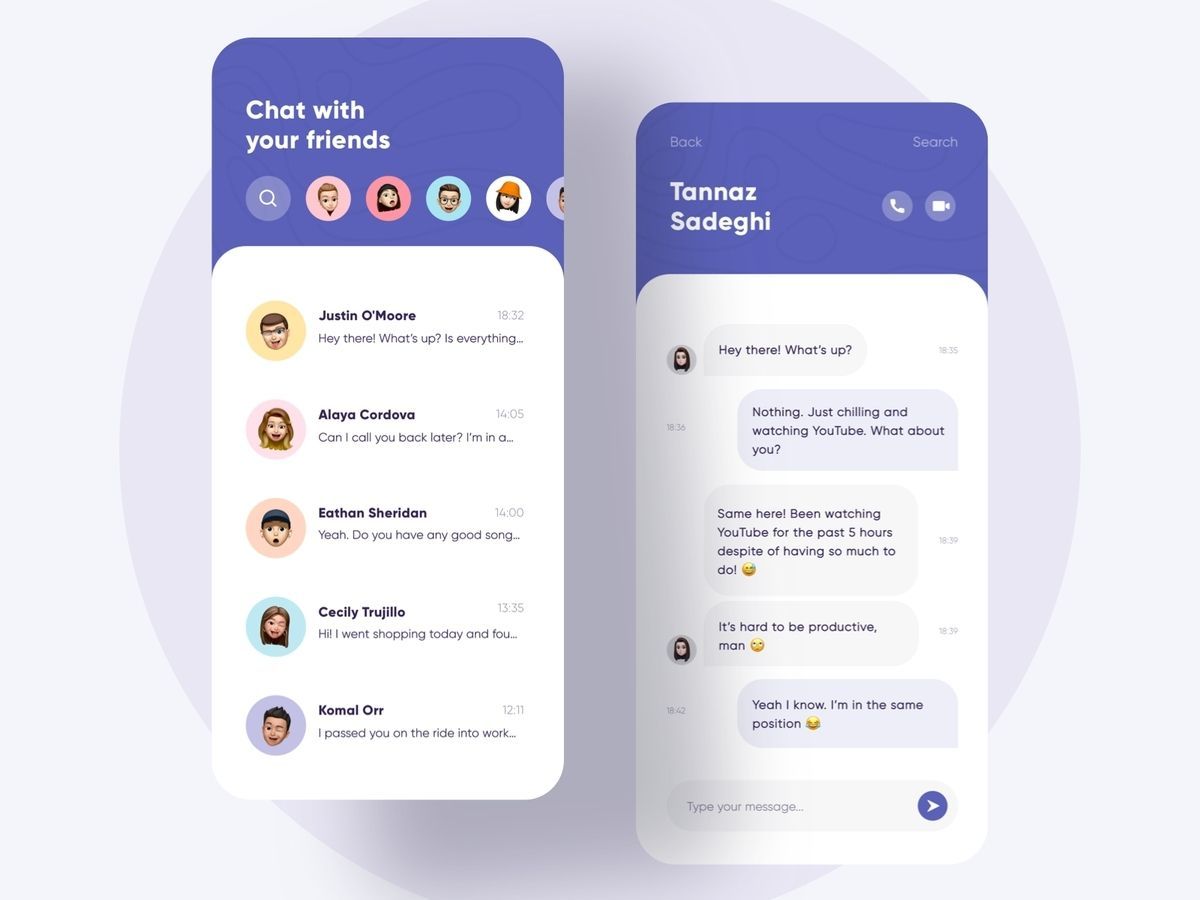 Chat app built using react native technology