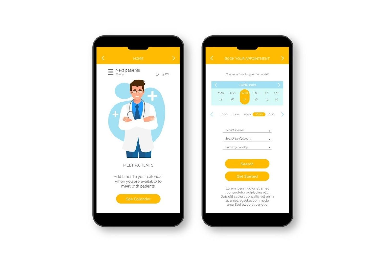 Healthcare mobile app for doctors