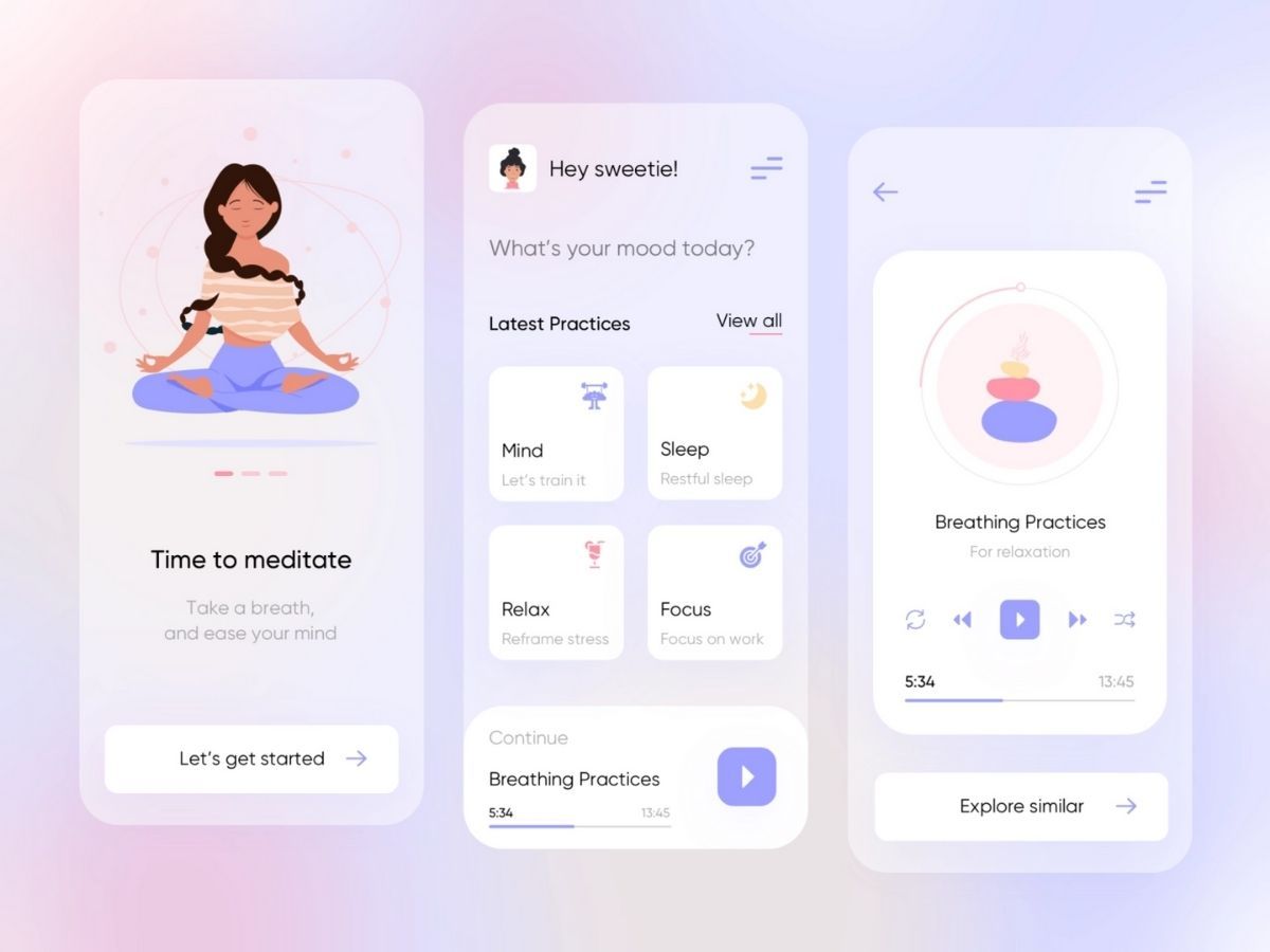 Mindfulness or Meditative app built using react native technology