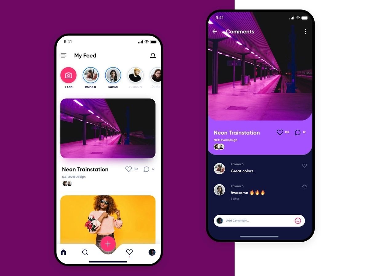 Social media app built using react native technology