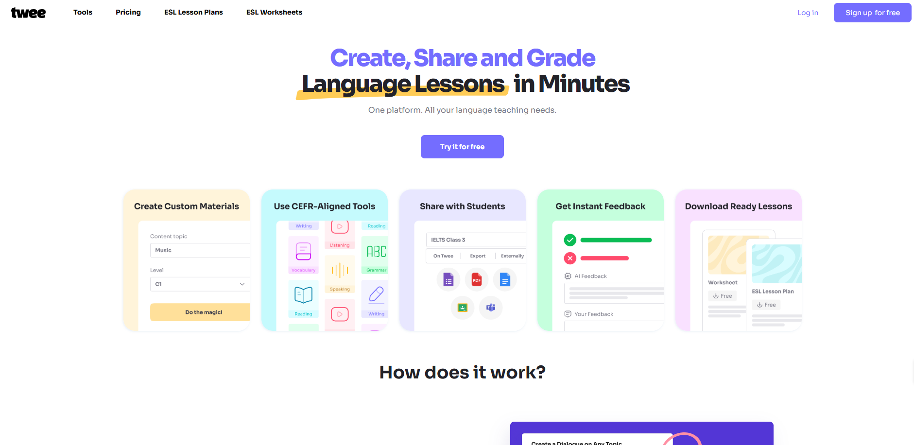 Create, share and grade language lessons in minutes Twee