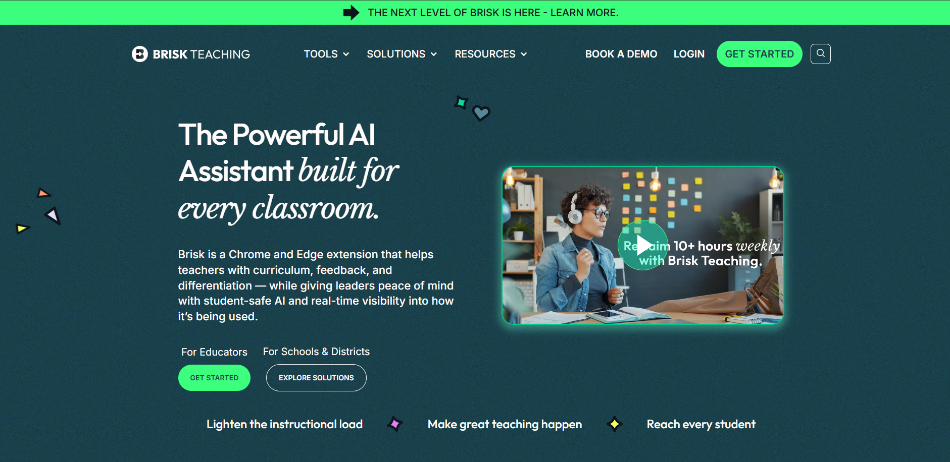 The powerful AI assistant built for every classroom, Brisk Teaching