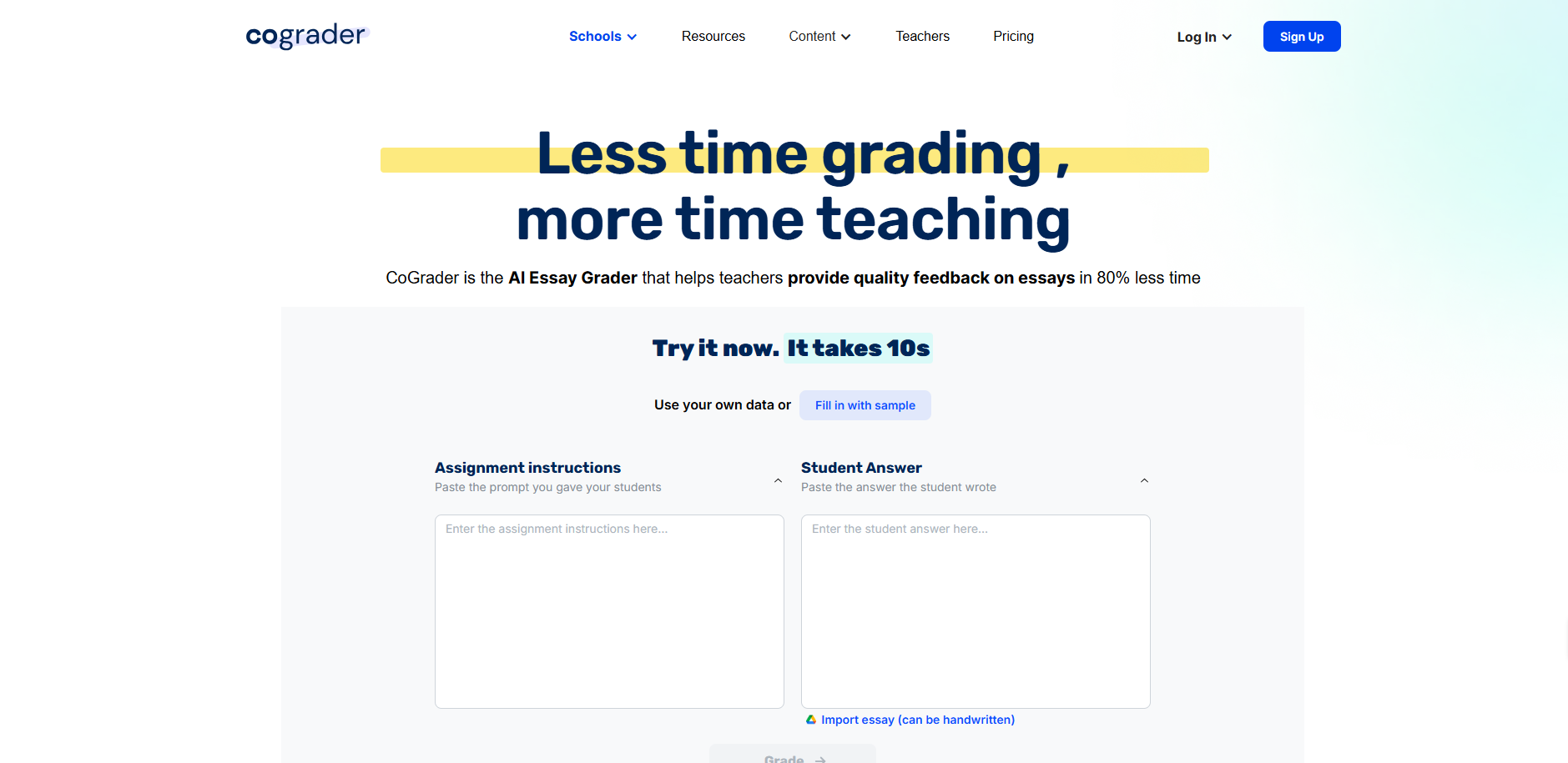 Less time grading, more time teaching CoGrader