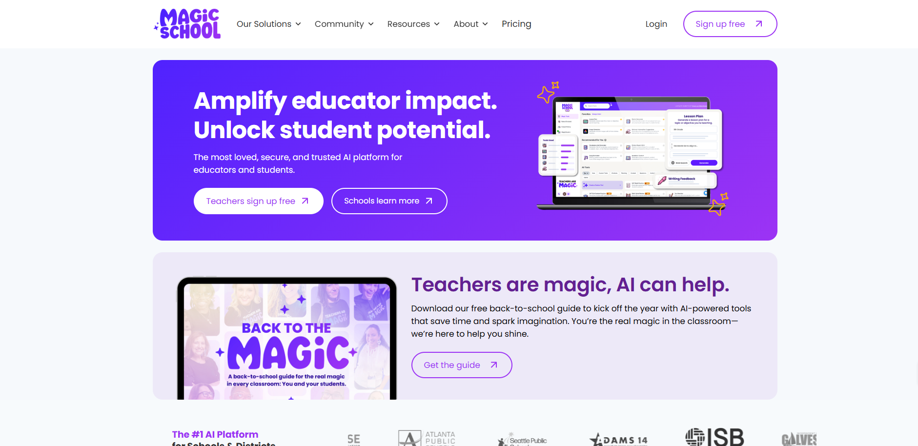 Amplify educator impact Unlock student potential magic school
