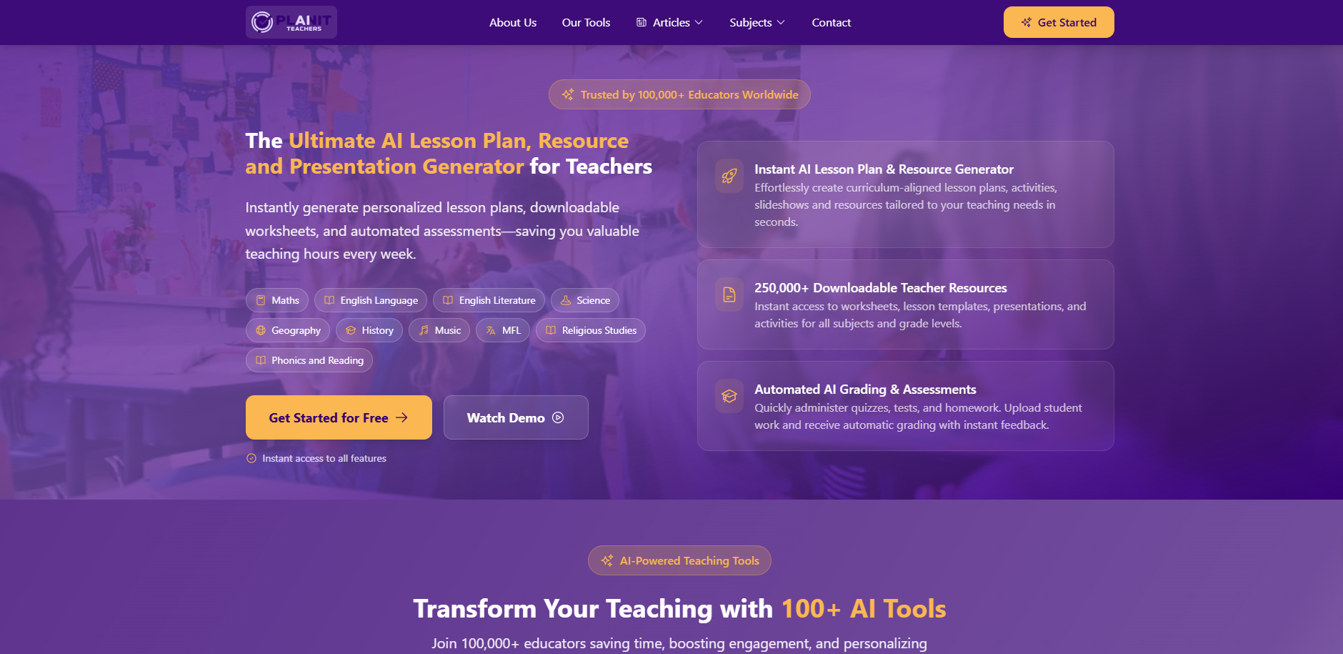 The ultimate AI lesson plan, resource and presentation generator for teacher planit teachers