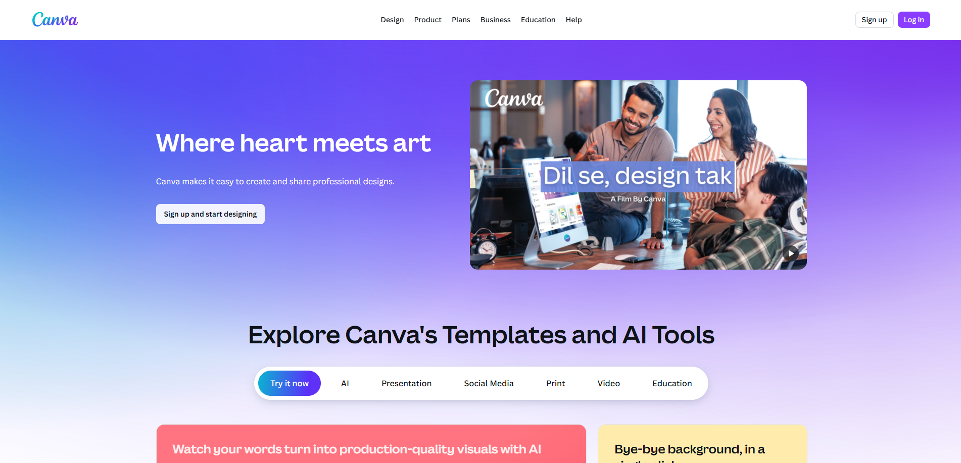 Where heart meets art, Canva magic design