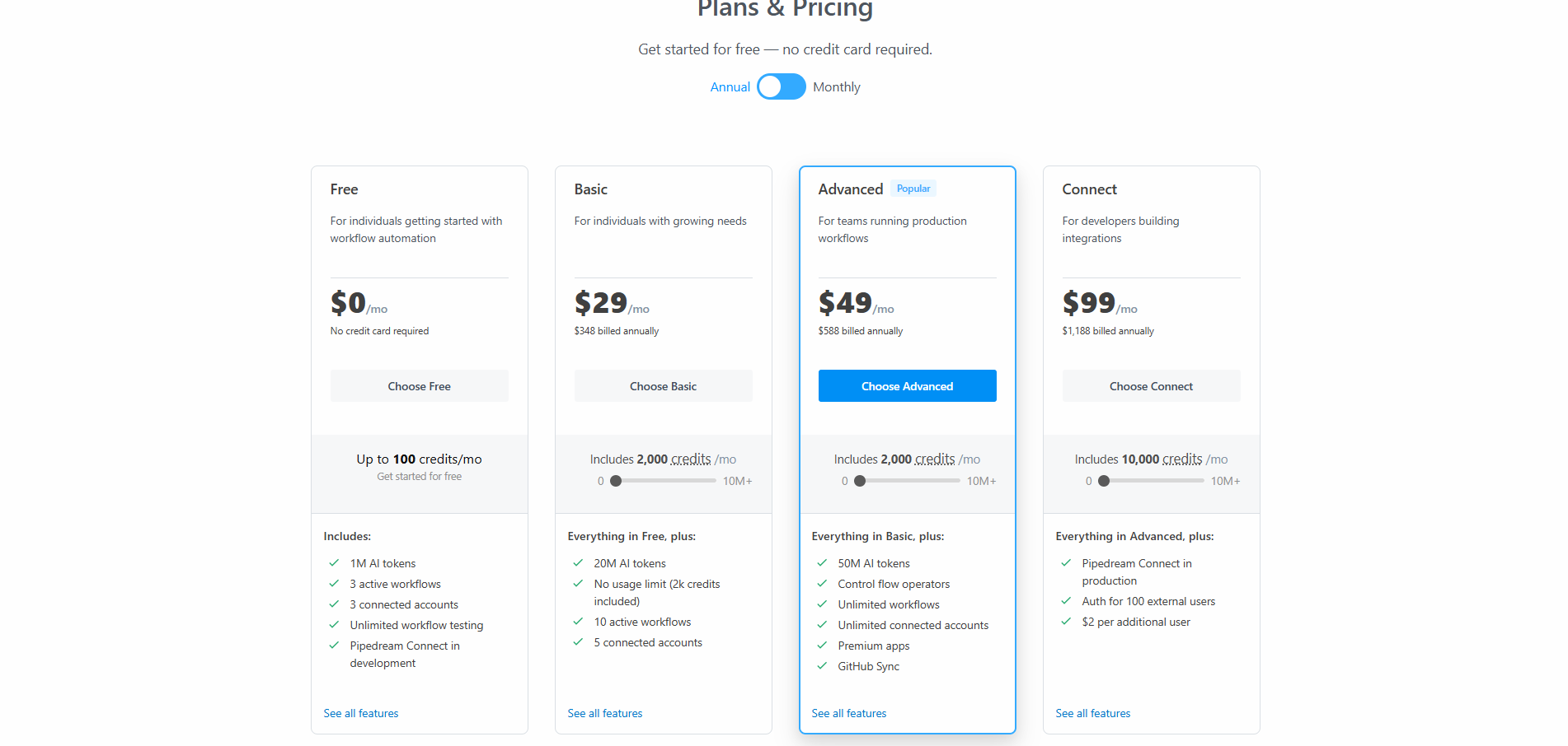 Pipedream Pricing