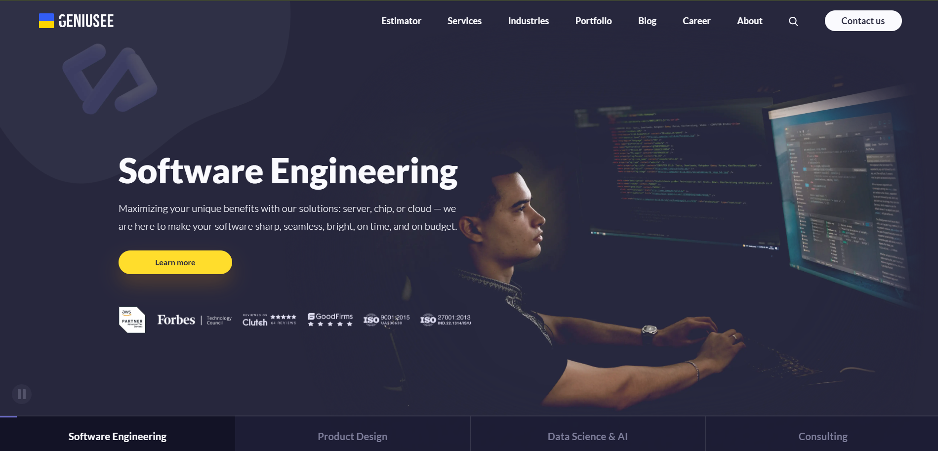 Geniusee logo - Enterprise education app development company