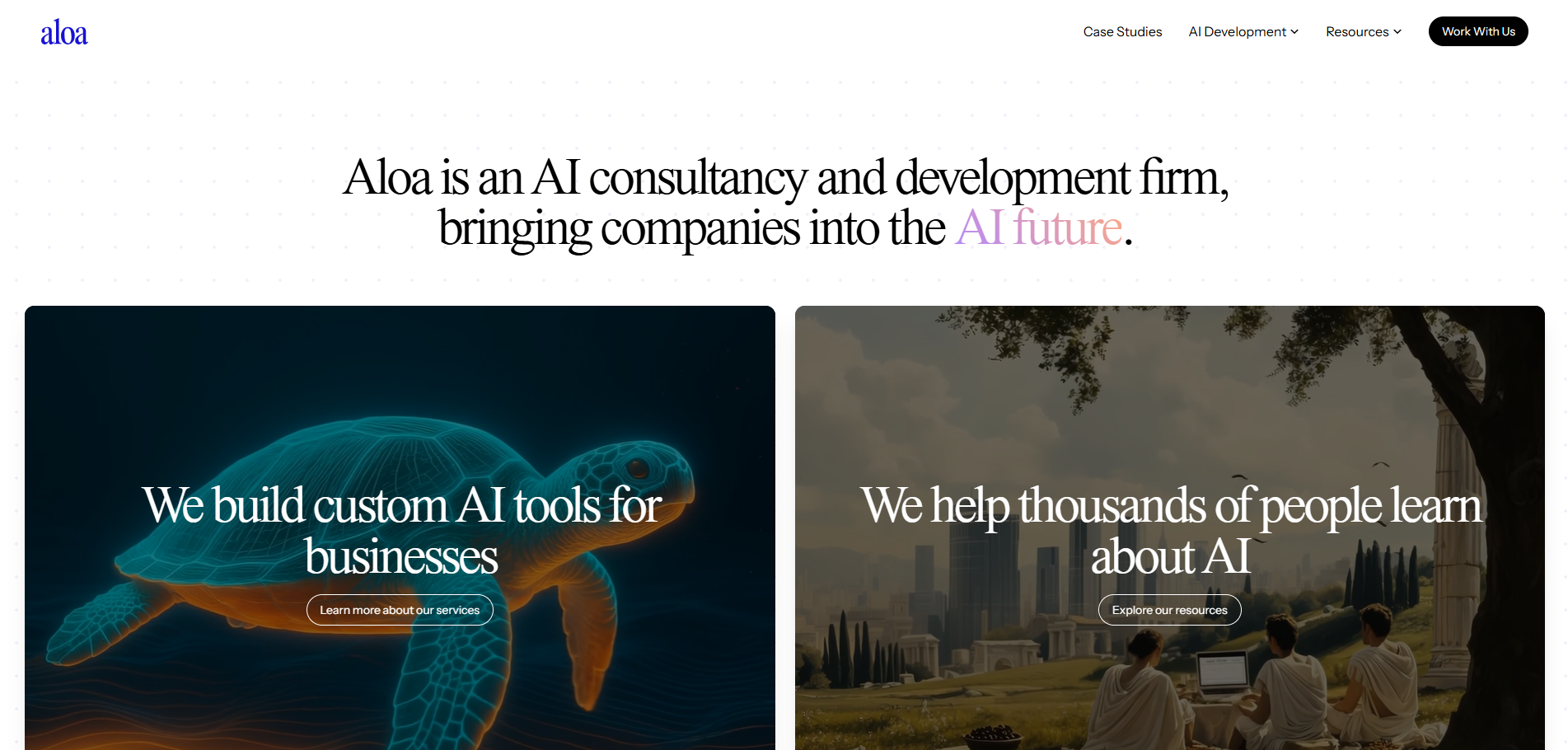 Aloa logo - Enterprise education app development company